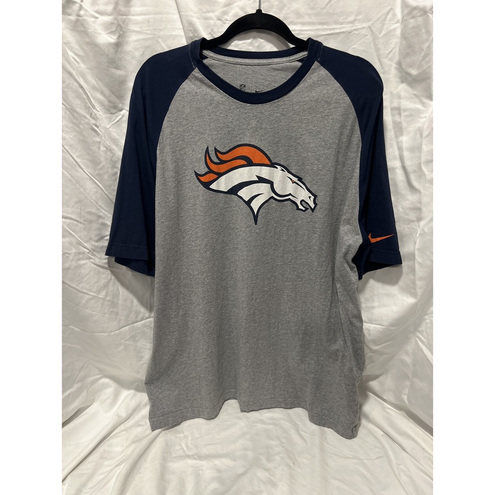 Nike NFL Team Apparel Denver Broncos Rugby Sleeve Type T-Shirt XXL